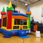 Indoor set up for castle bounce